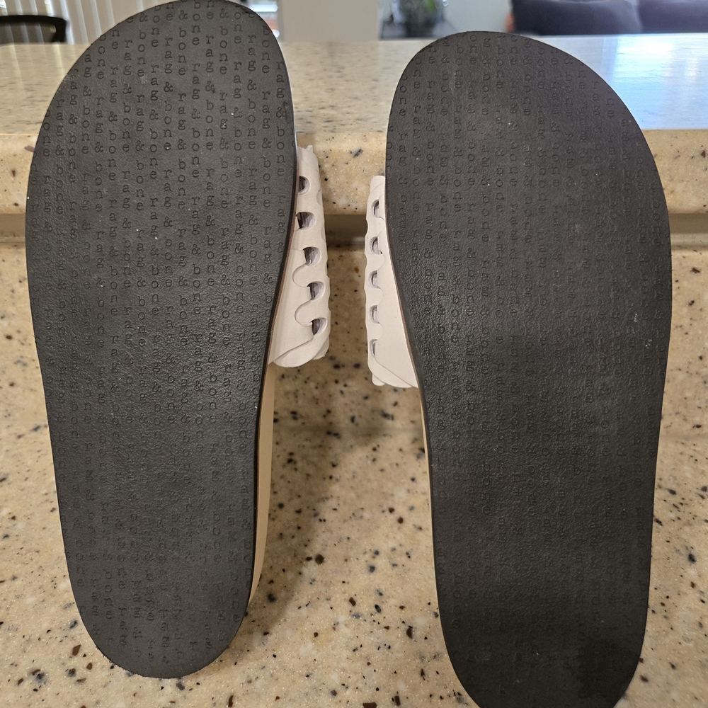 Rag & Bone White Woven Slide Sandals. Size 8 - Picture 4 of 6